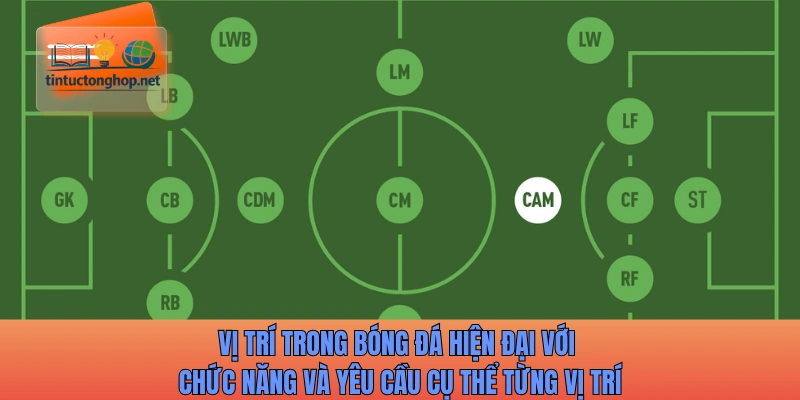 Vị trí trong bóng đá hiện đại với chức năng và yêu cầu cụ thể từng vị trí